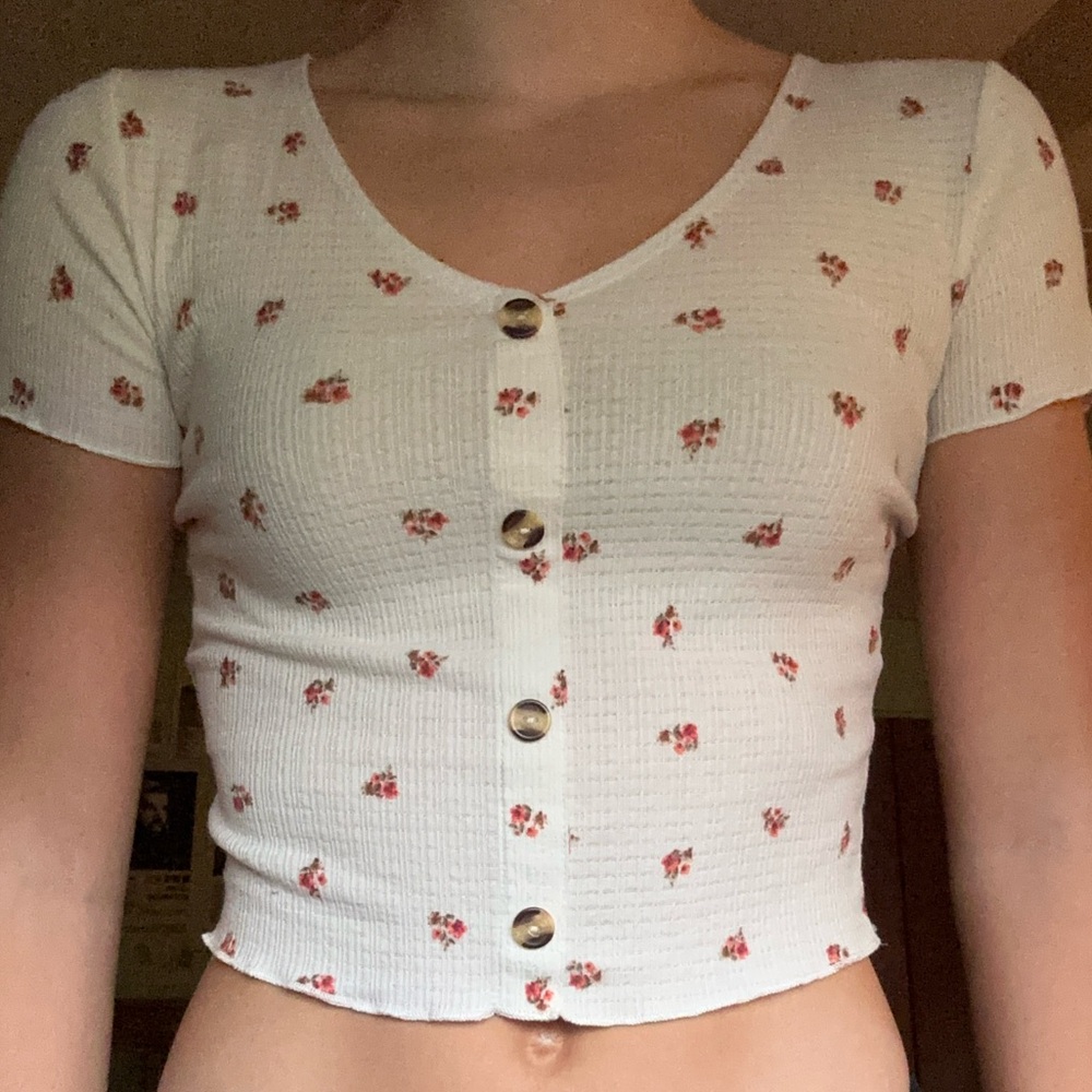 flower button-up shirt